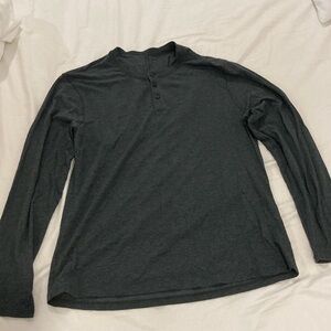 Men’s long sleeve, Lululemon crewneck three button top